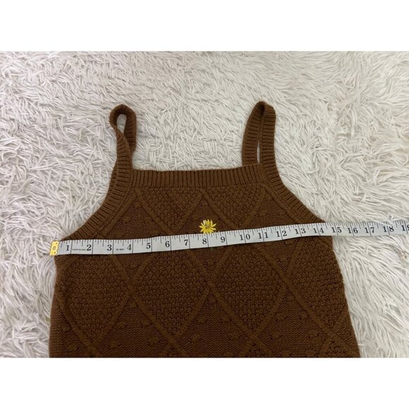 Ally Mae Knit Sweater Tank Top Sunflower Embroidered Sleeveless M - Picture 4 of 6